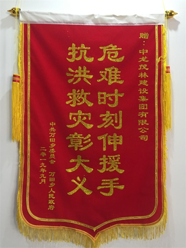 2019年抗洪救災(zāi)錦旗