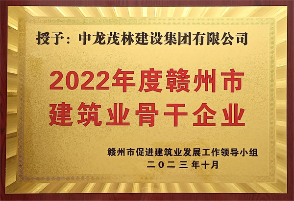 2022年度贛州市建筑業(yè)骨干企業(yè)